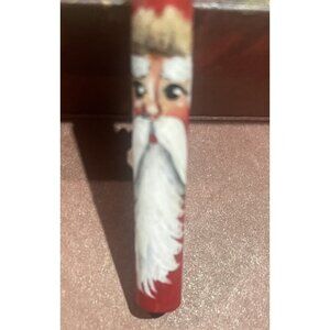Santa Claus Hand Made & Painted Dowel Christmas Pin